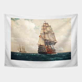 Ship At Sea by Michael Zeno Diemer digitally enhanced Tapestry