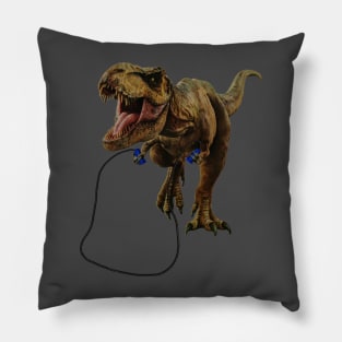 Funny T Rex Trying skipping rope, Sad Dinosaur Pillow