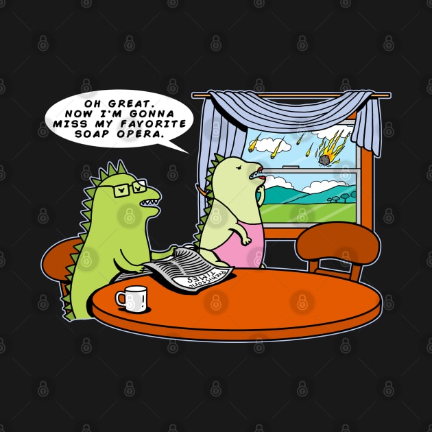 Funny Cute Kawaii Dinosaur Couple Apocalypse Extinction Funny Cartoon by BoggsNicolas