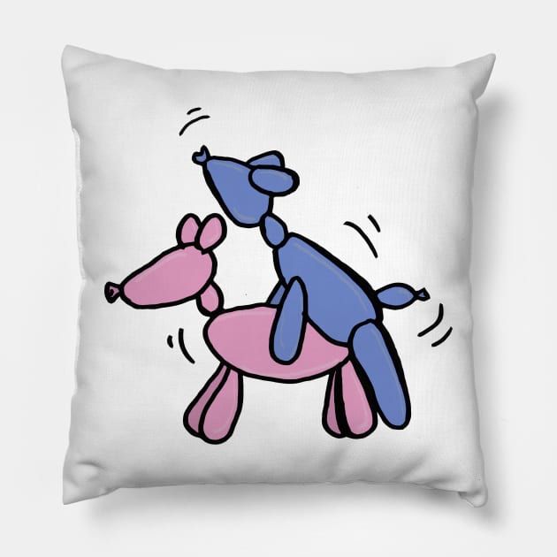 Ballon dogs making love Pillow by matan kohn