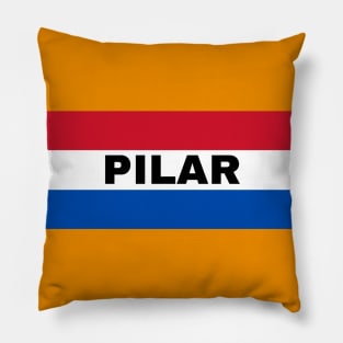 Pilar City in Paraguay Flag Colors Pillow