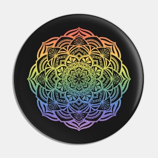 Gradient Rainbow Mandala Pin