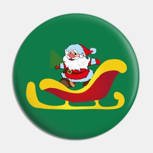 Santa Claus in sleigh Pin