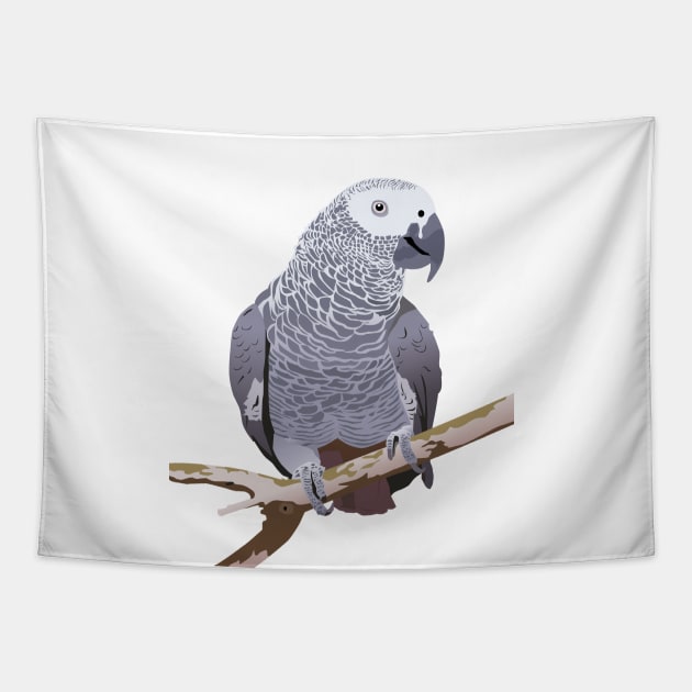 African Grey Parrot Tapestry by NorseTech