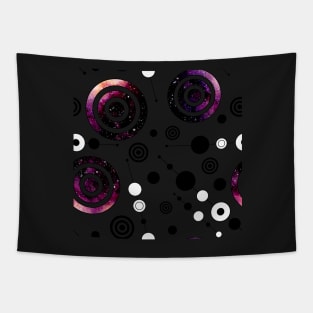 Watercolor Purple Circles and Black Lines Tapestry