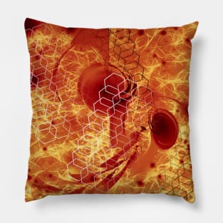 Alien bee hive in orange space Pillow