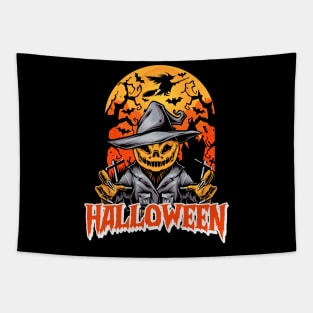 Pumpkin Head Halloween Tapestry