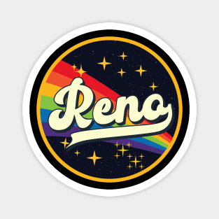 Reno // Rainbow In Space Vintage Style Magnet