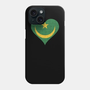 Mauritanian Jigsaw Puzzle Heart Design - Gift for Mauritanian With Mauritania Roots Phone Case