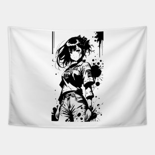 Kawaii Anime Girl Wearing Tshirt 05 Tapestry