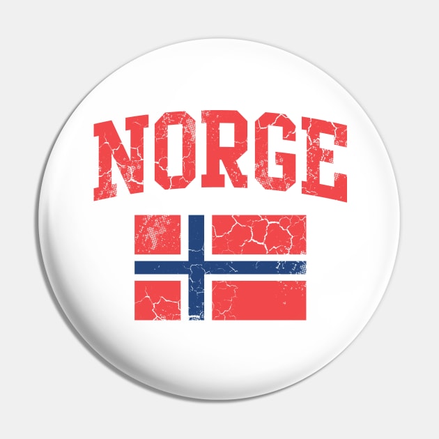 Norge Flag Norwegian Family Norway Vintage Fade Pin by E