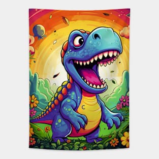 Cute cartoon dinosaur Tapestry