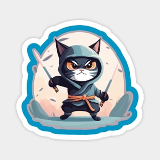 Cat Ninja Blue Magnet