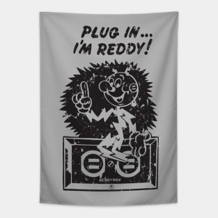 plug in reddy kilowatt distressed black Tapestry