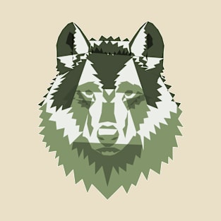 Geometric Green Wolf T-Shirt