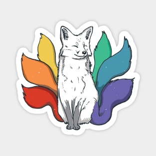 Pride Rainbow LGBTQ Fox Kitsune Magnet