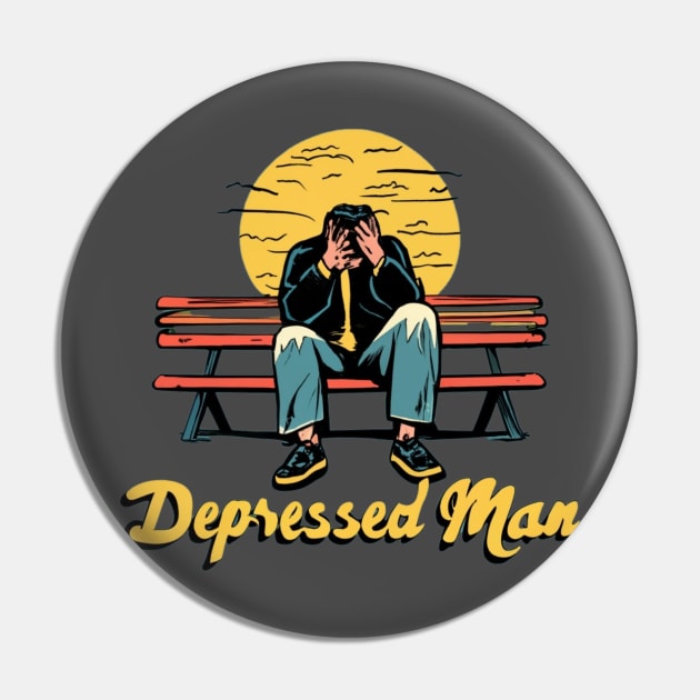 Depressed Man Pin by Jason's Finery