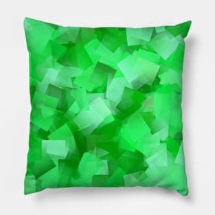 Abstract Green Squares Pattern Pillow