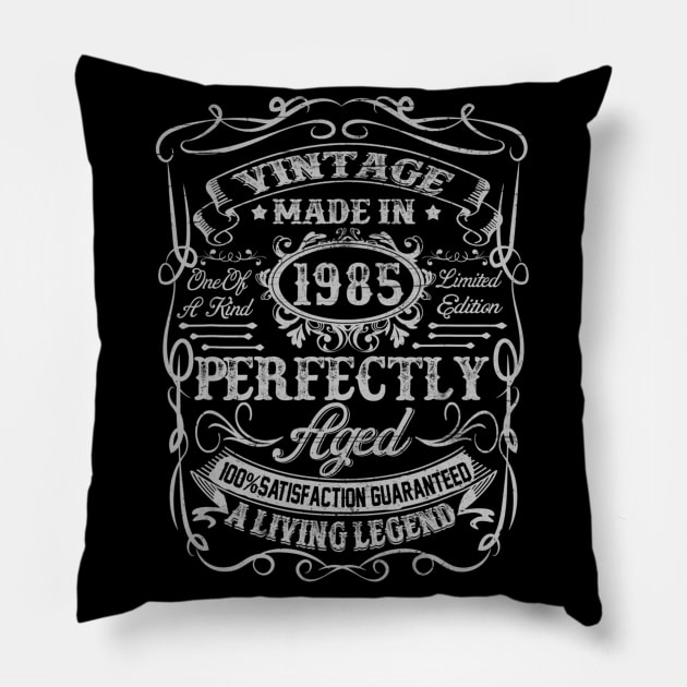 Vintage 1985 35th Birthday 35 Years Old Gift Pillow by semprebummer7