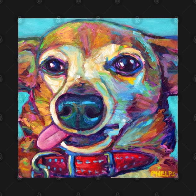 Junior the Chiweenie by artist Robert Phelps by RobertPhelpsArt