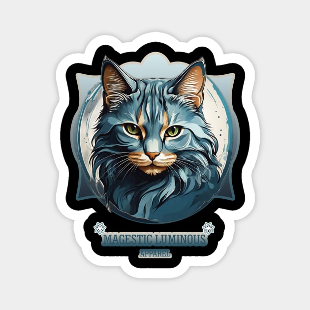 Blue Ice Cat Magnet by MagesticLuminous