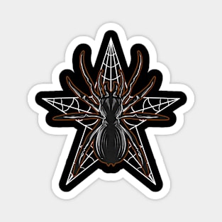 Pentagram Scary Spider Web Christmas Halloween Hallowxmas Magnet