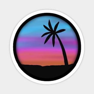 Palm Tree in Beach Sunset Magnet