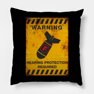 F Bomb Warning Pillow
