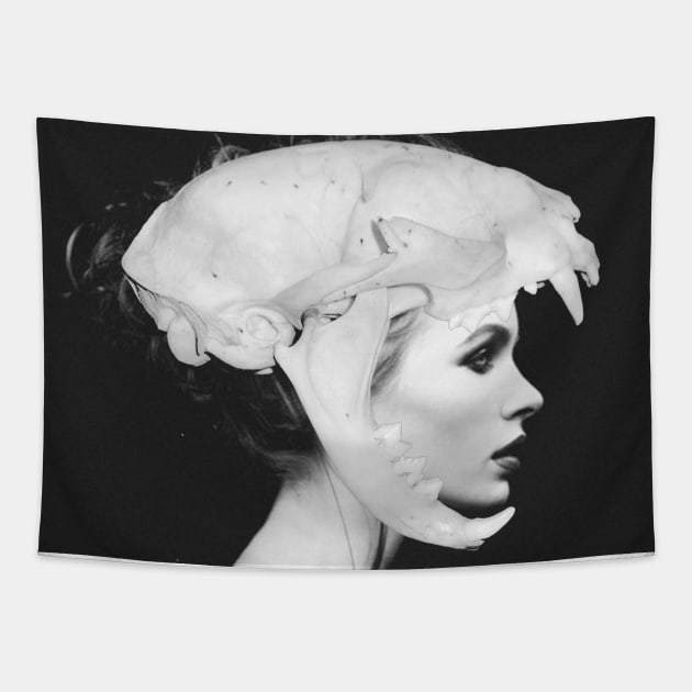 skull-girl Tapestry by Flappy