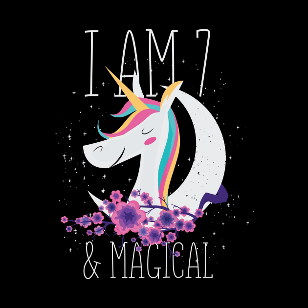 7 years old Birthday Unicorn by TheRealestDesigns