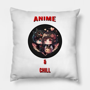 anime and chill Pillow