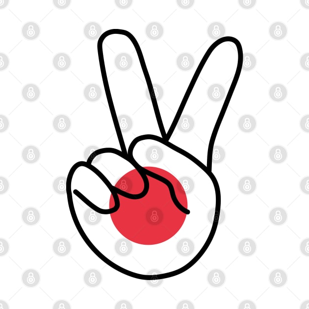 Japan Flag V Sign by DiegoCarvalho