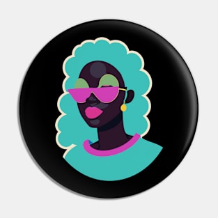 80s popart black girl, vibrant colors, face only Pin