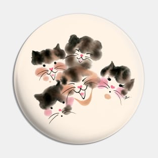 Five color cats head Pin