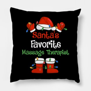 Santa's Favorite Massage Therapist Funny Christmas Pajamas Pillow