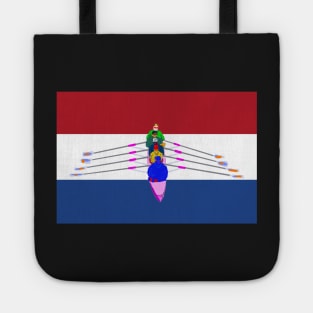 Rowers Rowing on Dutch Flag Tote