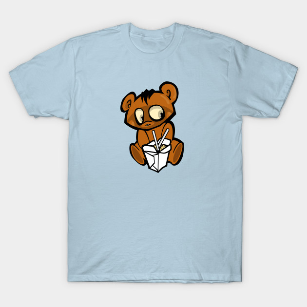 Discover Bear eating chinese food - Bear - T-Shirt