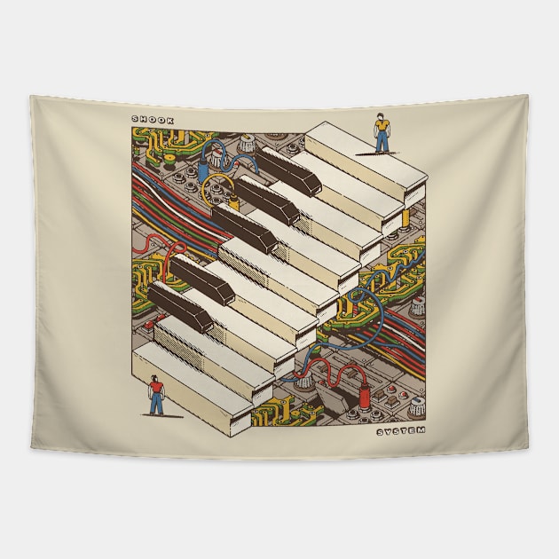 synth piano retro Tapestry by SOUND Check ARTshop