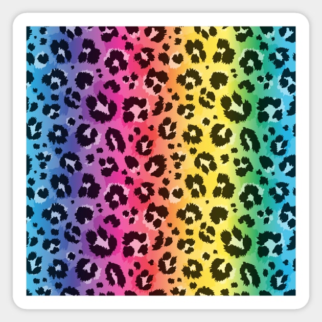 Rainbow Leopard Cheetah Animal Print - Cheetah Pattern - Sticker