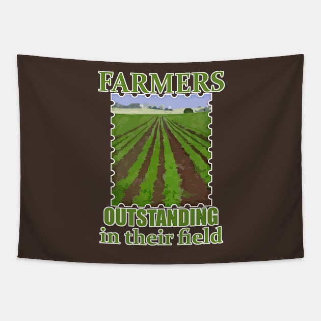 Farmers Outstanding in their Field Tapestry by evisionarts