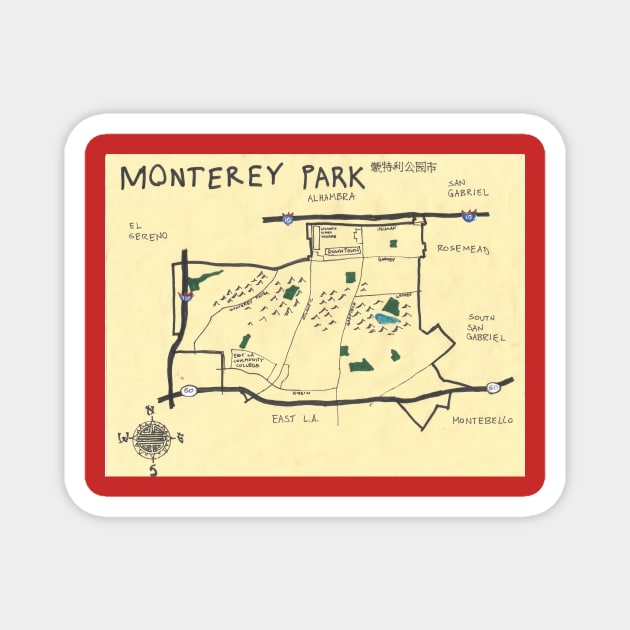 Monterey Park Magnet by PendersleighAndSonsCartography