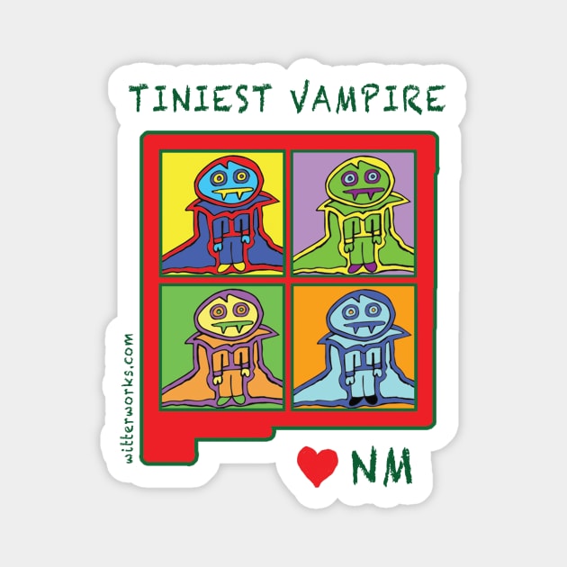 Tiniest Vampire Loves New Mexico (NM) Magnet by witterworks