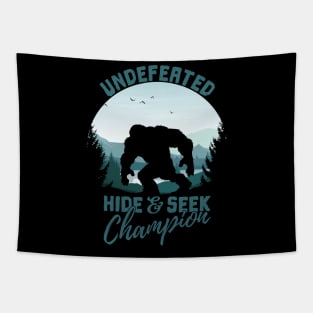 Bigfoot Undefeated Hide and Seek Champion Tapestry