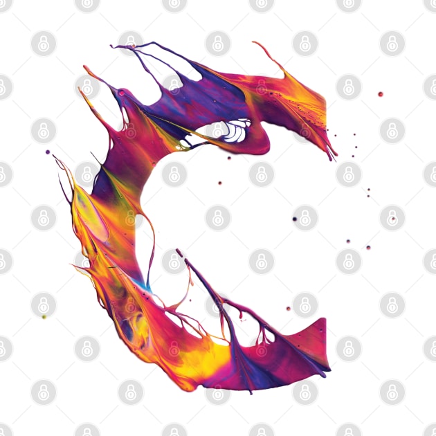 Colorful Painted Initial Letter C by Artifyio