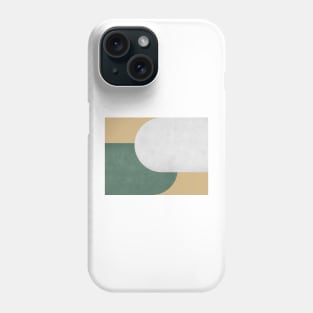 Half Circle Colorblock - Gold Green and White Phone Case