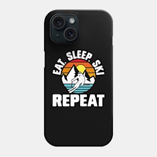 Eat Sleep Ski Repeat T Shirt For Women Men T-Shirt Phone Case