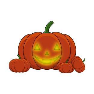 Glowing Jack-o'-Lantern Pumpkin T-Shirt