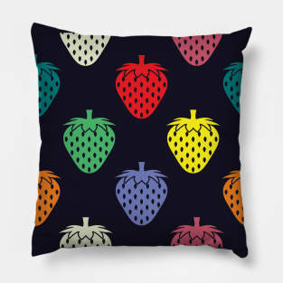 Colorful Strawberry Fruit Pattern Pillow