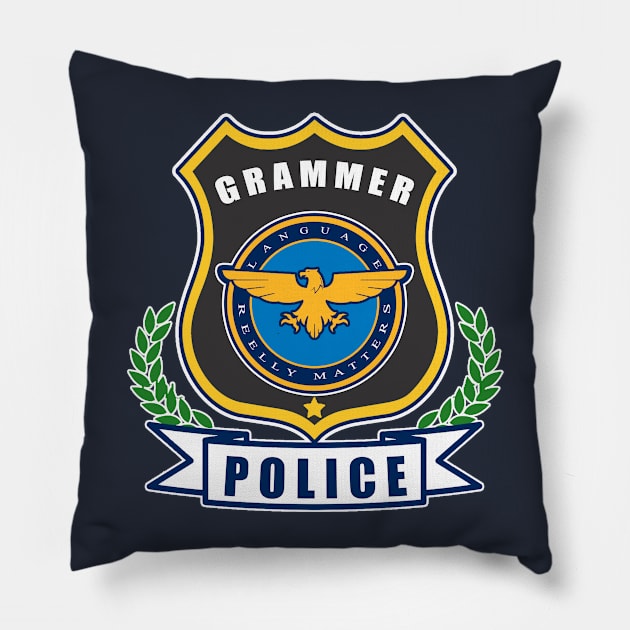 Grammar Police Pillow by blackcheetah