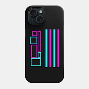 Pink And Blue Lines And Squares Phone Case